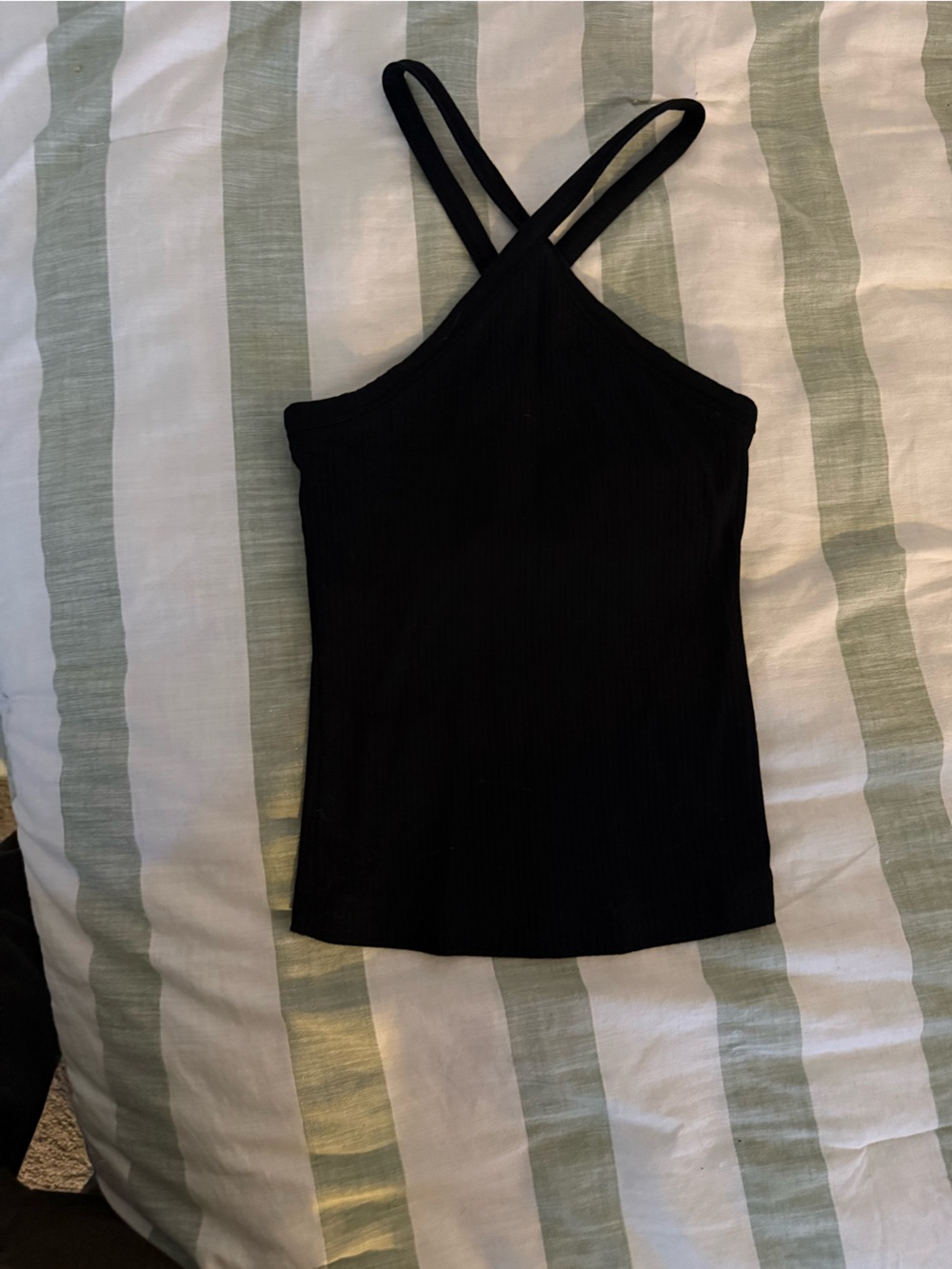 Black Cross Neck Top